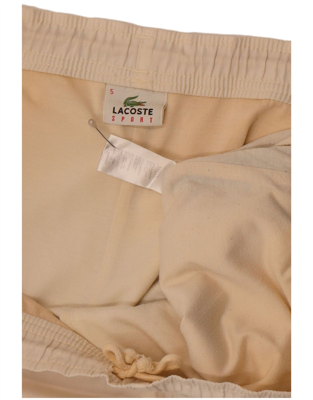 Lacoste Herre Sportshorts Størrelse 5 Large Off White Colourblock Polyester