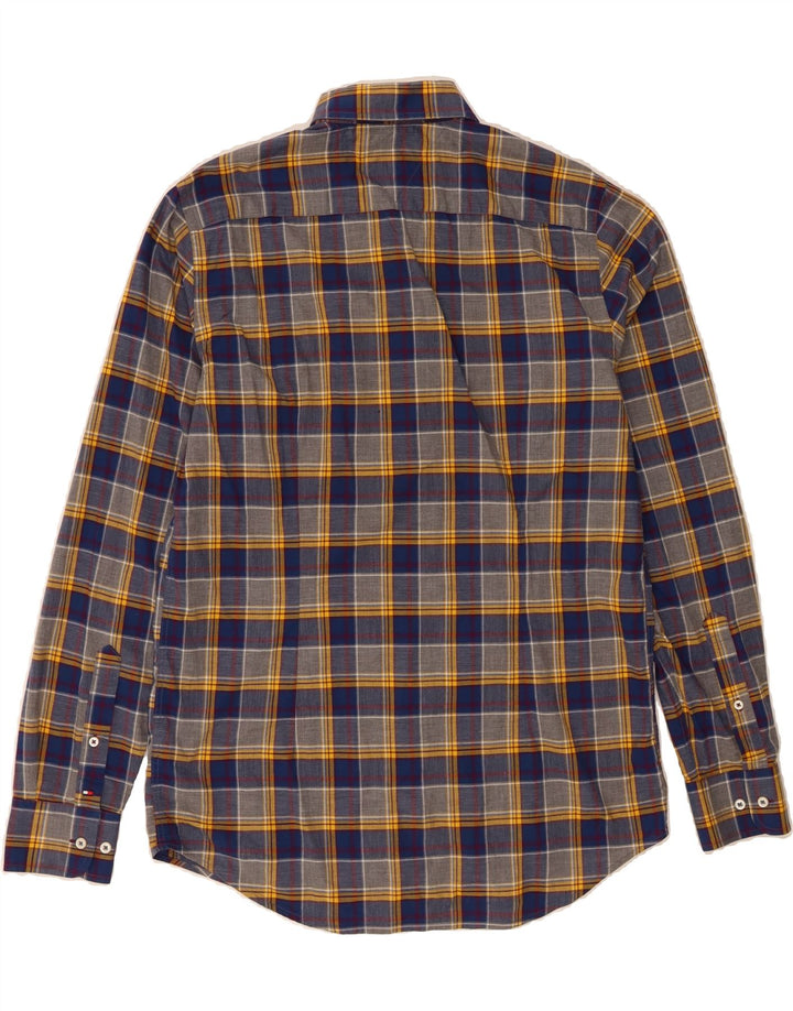 TOMMY HILFIGER Mens Slim Fit Shirt Large Blue Check Cotton Vintage Tommy Hilfiger and Second-Hand Tommy Hilfiger from Messina Hembry 