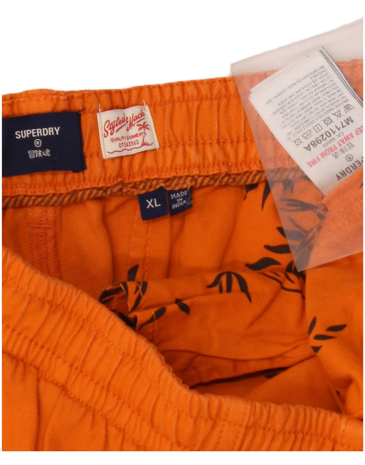 SUPERDRY Casual Shorts til mænd XL W38 Orange Bomuld