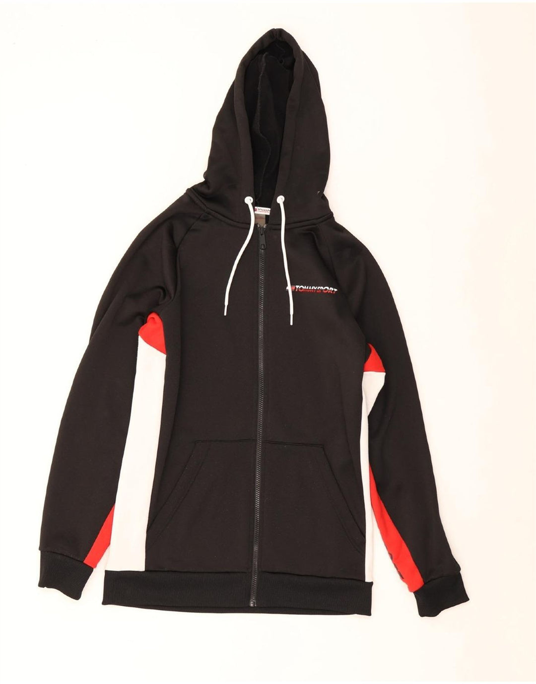 Tommy Hilfiger Herre hættetrøje med lynlås Small Black Colourblock Polyester