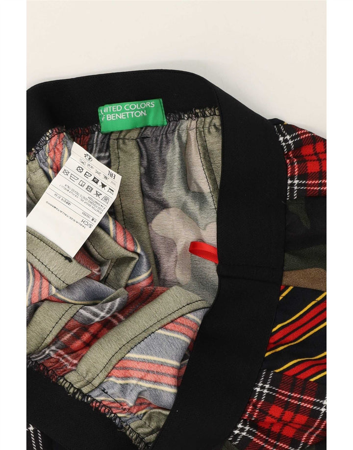 Benetton Dame A-Line nederdel Small W26 Multicolor Camouflage Polyester