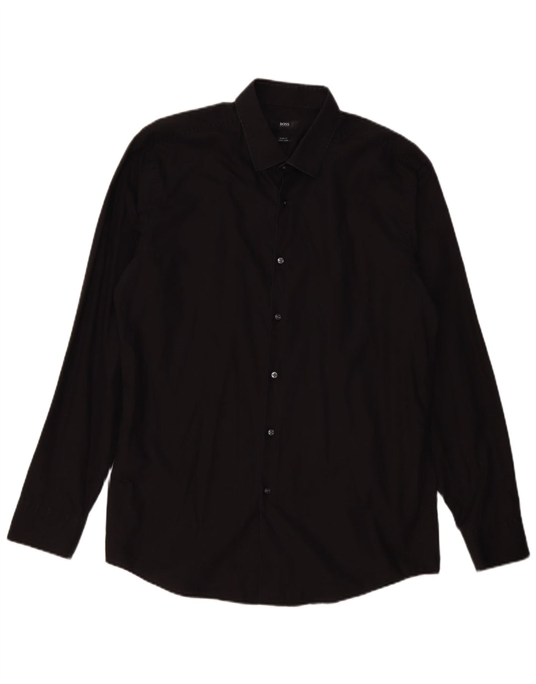 HUGO BOSS Herre Slim Fit Skjorte Størrelse 43 17 XL Sort Bomuld