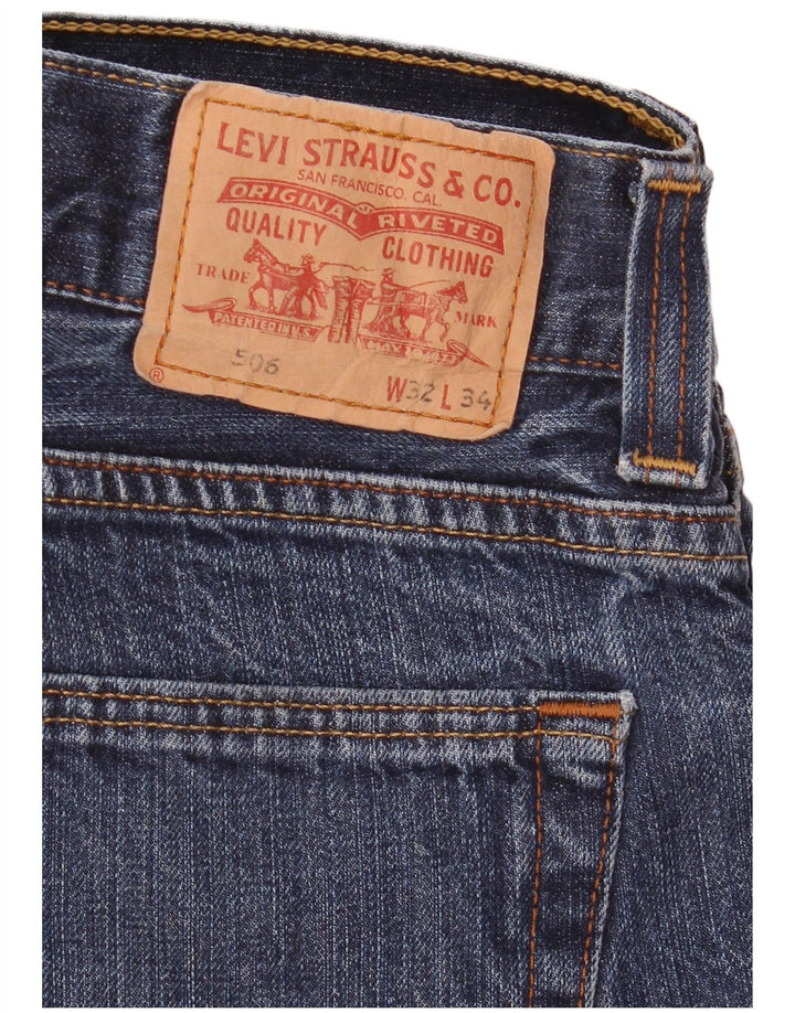 Levi's Herre 506 Straight Jeans W32 L32 Blå
