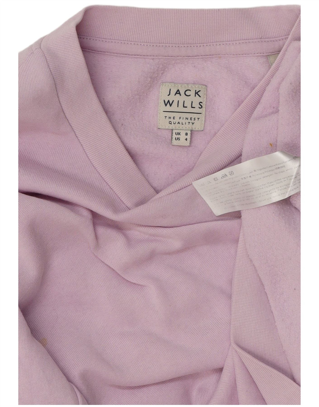 Jack Wills Dame Sweatshirt Jumper UK 8 Lille Lilla Bomuld