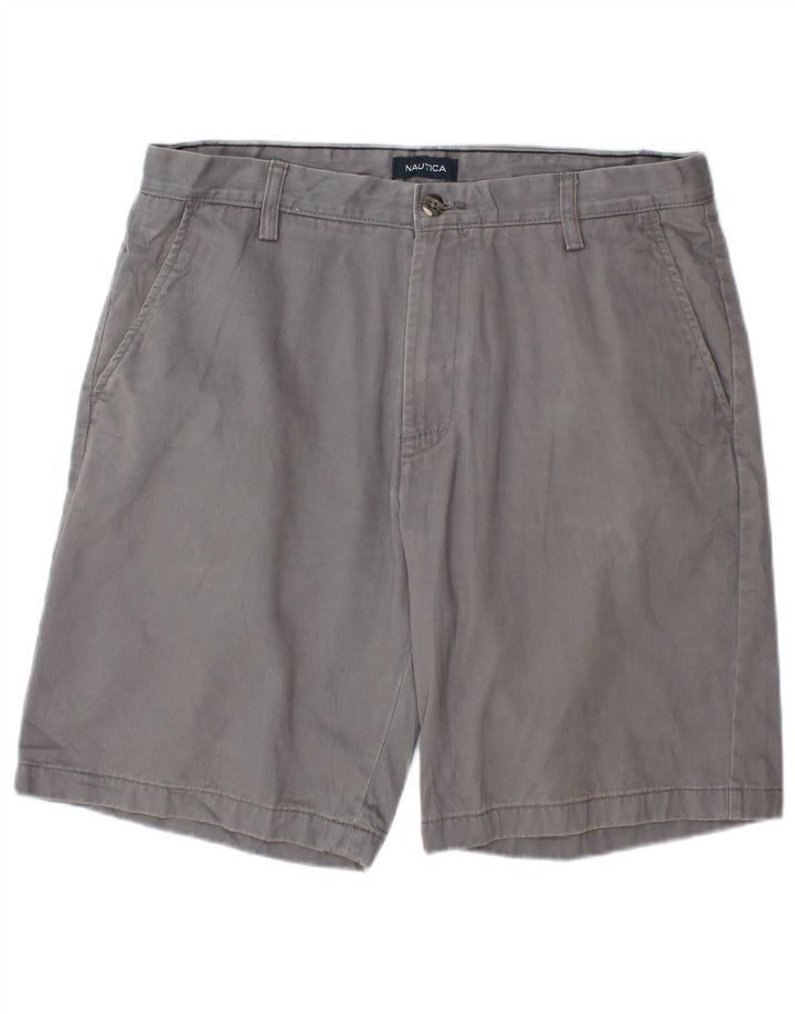 Nautica Chino Shorts til mænd W32 mellemgrå bomuld