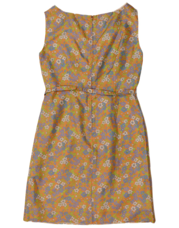 St Michael Dame Ærmeløs Skede Kjole UK 16 Large Yellow Floral