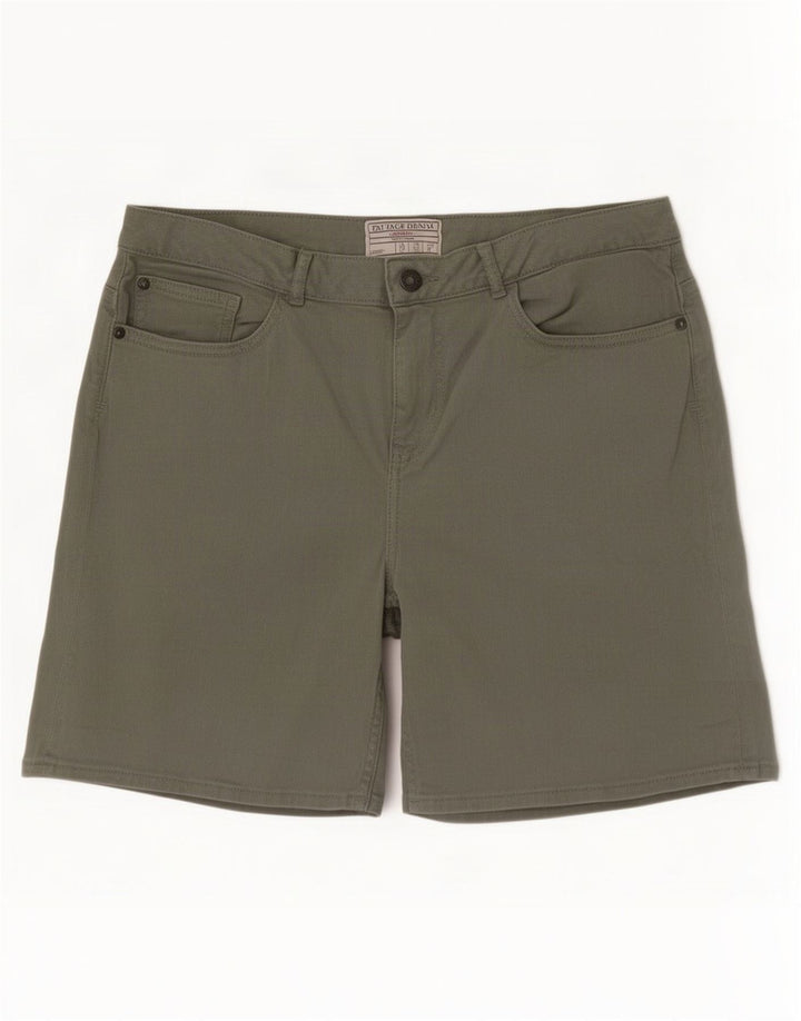 Fat Face Dame Denim Shorts UK 12 Medium W30 Grøn Bomuld
