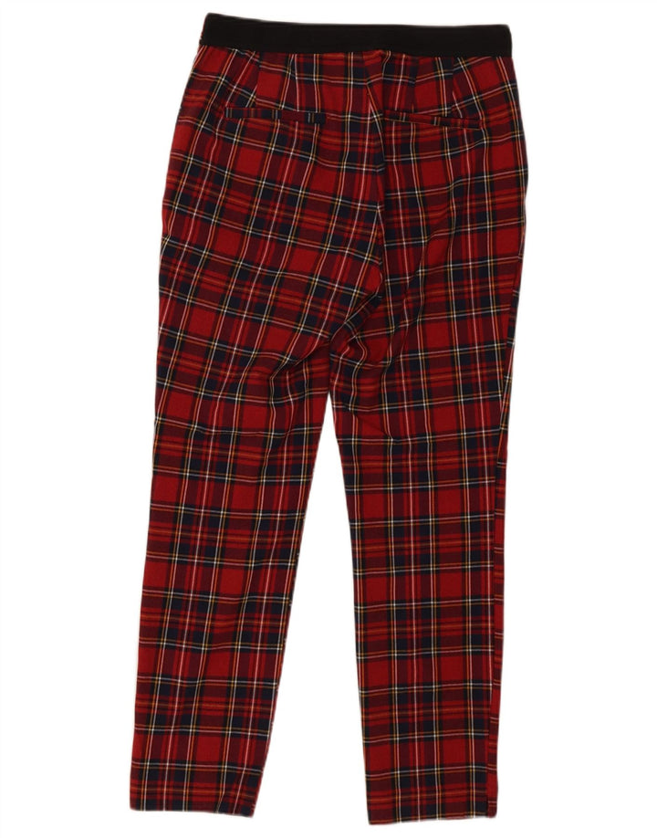 Zara Dame Skinny Chino Bukser Medium W28 L26 Rødternet polyester