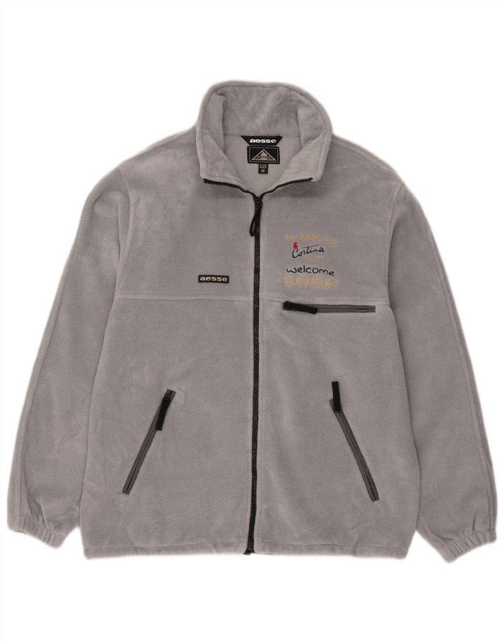 Aesse Herre grafisk fleecejakke UK 38 Medium Grey Polyester