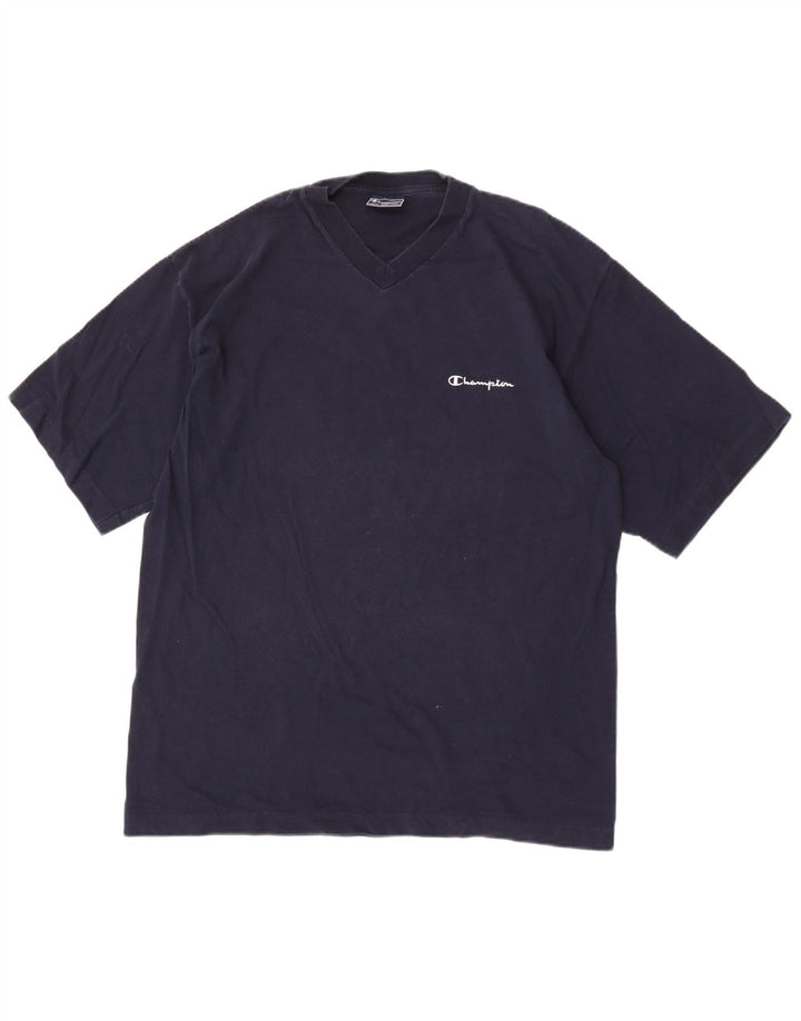 Champion Herre T-Shirt Top Stor Marineblå Bomuld