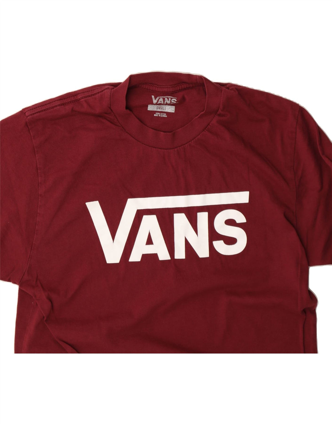 VANS Mens Graphic T-Shirt Top Small Burgundy Cotton Vintage Vans and Second-Hand Vans from Messina Hembry 