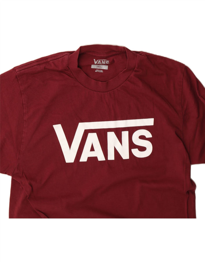 VANS Mens Graphic T-Shirt Top Small Burgundy Cotton Vintage Vans and Second-Hand Vans from Messina Hembry 