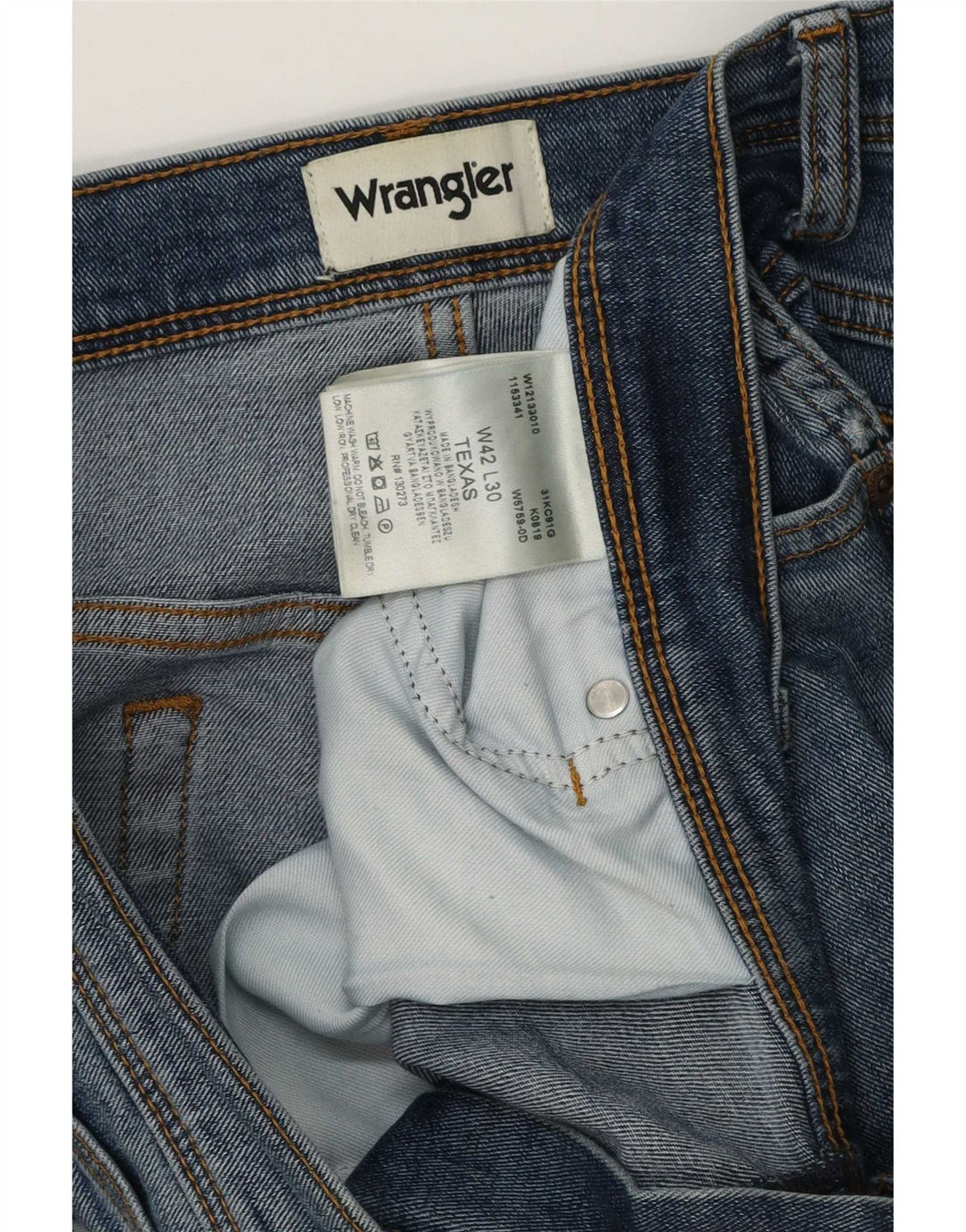 Wrangler Herre Texas Straight Jeans W42 L30 Blå Bomuld