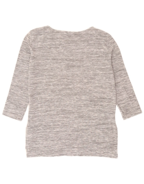 Marks & Spencer Dame Loose Fit Top 3/4 ærmer UK 8 Small Grå Flecked
