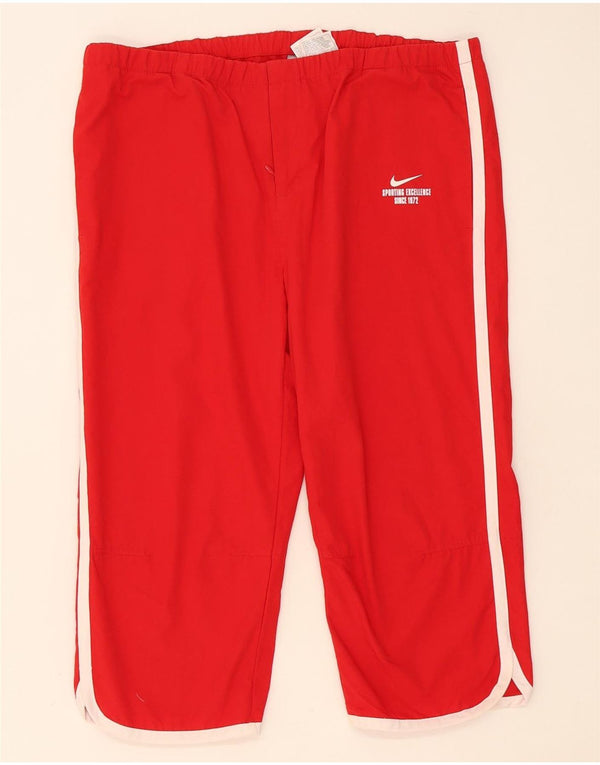 Nike Womens Capri Tracksuit Trousers UK 14/16 Large  Red Polyester