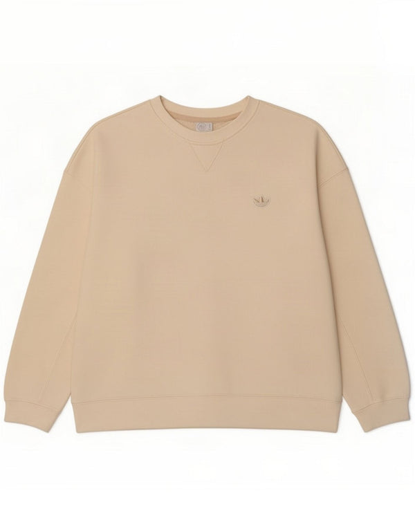 Adidas Kvinders Grafisk Oversized Sweatshirt Jumper UK 12 Medium Off White