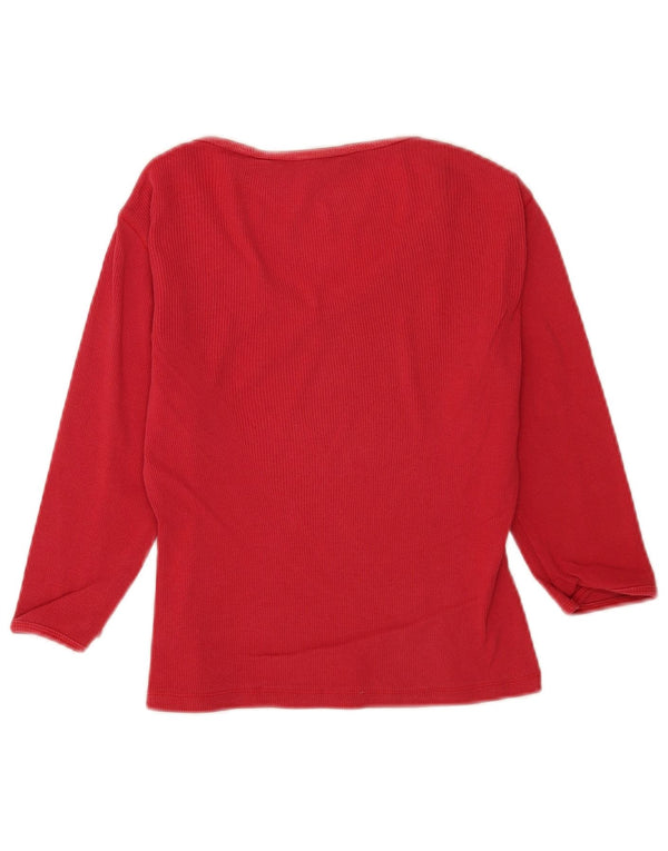 Tommy Hilfiger Dame Crop Top 3/4 ærme UK 6 XS Rød