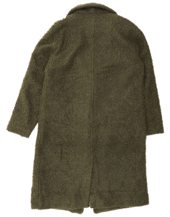 Marks & Spencer Dame Loose Fit Overfrakke UK 12 Medium Green Polyester