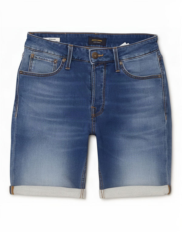 Jack & Jones Mens Regular Fit Denim Shorts Small W29 Blue Cotton