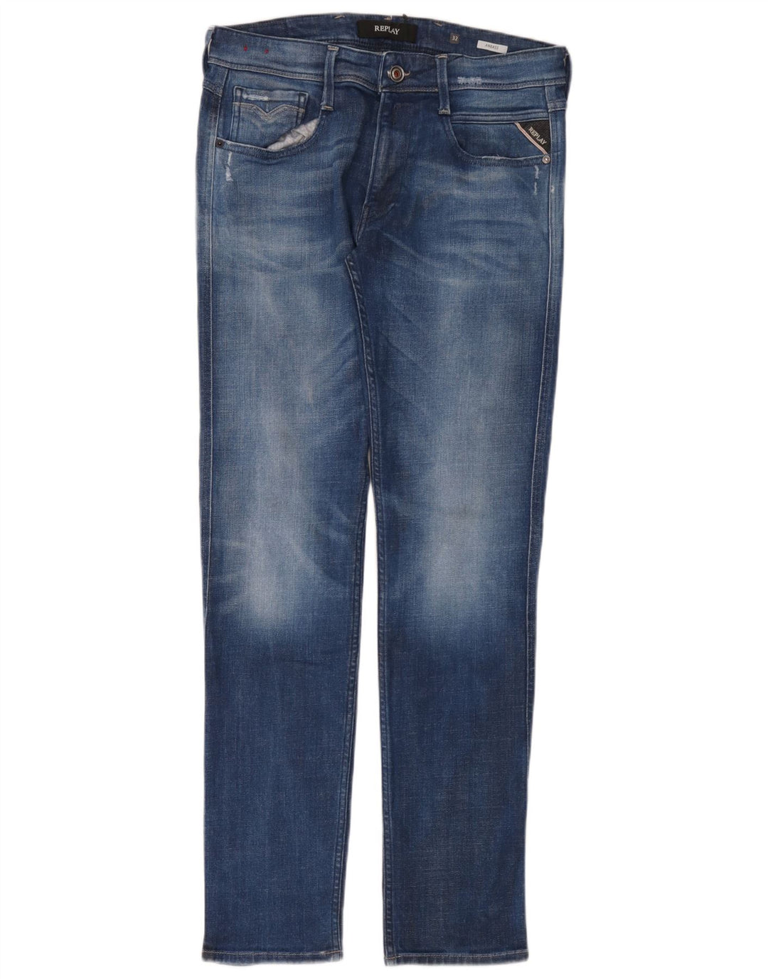 Replay Herre Slim Jeans W32 L32 Blå Bomuld