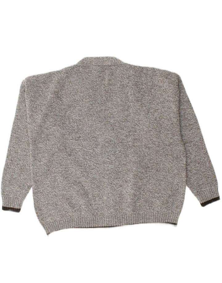PROJECT Mens Loose Fit Cardigan Sweater Medium Green Flecked Wool