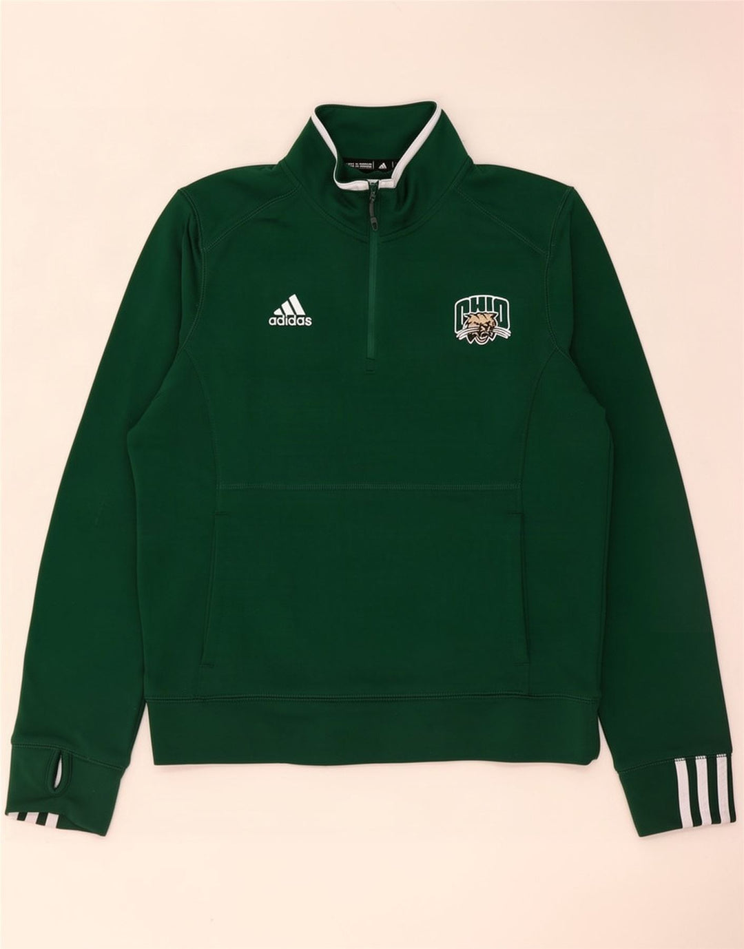 Adidas Herre Ohio Sweatshirt med lynlås, mellemgrøn