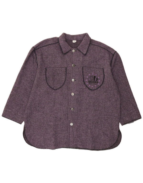 Foreigner Womens Oversized Overshirt Flanellskjorte EU 42/44 Stor Lilla