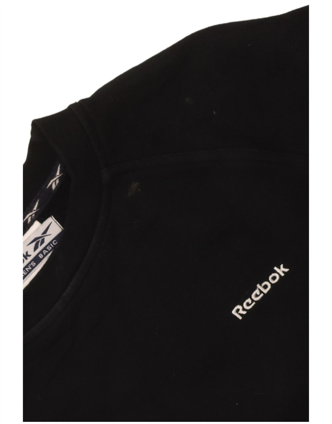 Reebok Dame Sweatshirt Jumper UK 12 Medium Sort Bomuld
