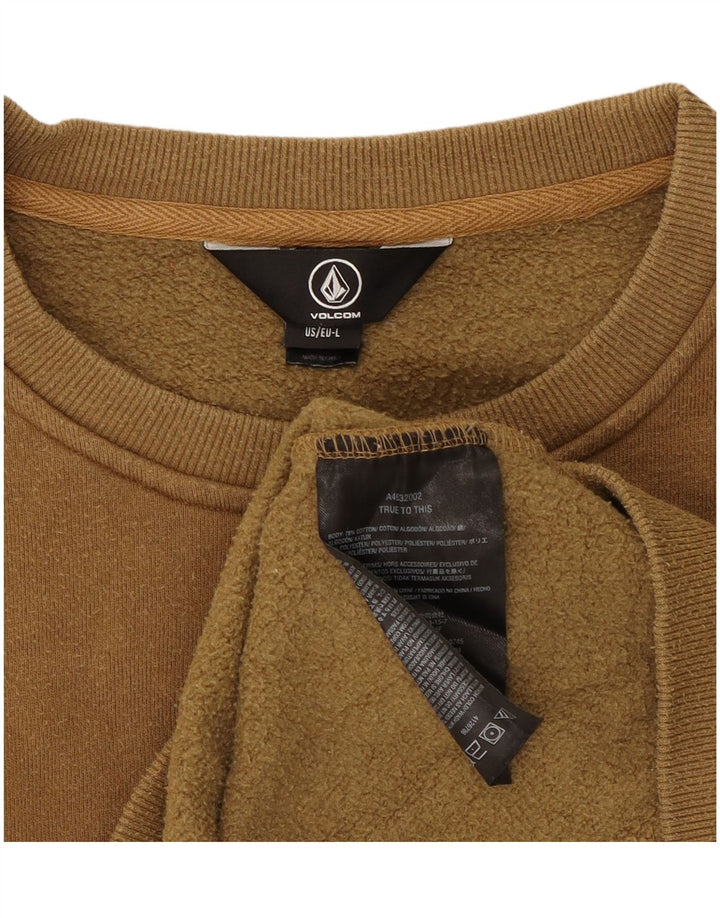 Volcom Herre Grafisk Sweatshirt Jumper Stor Khaki Bomuld