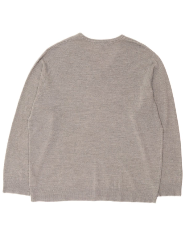 Marks & Spencer Herre V-hals sweater 2XL Grå Akryl
