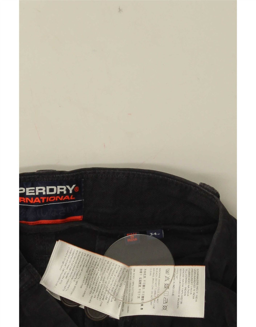 Superdry Chino Shorts til mænd W34 Large Black Bomuld