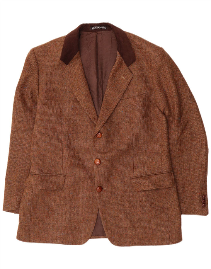 John Molloy Herre 3-knaps blazerjakke EU 52 XL Brun sildebensuld