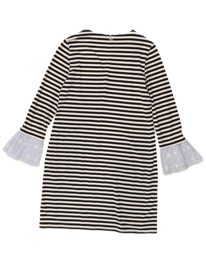 Tommy Hilfiger Dame Shift Dress UK 12 Medium Sort Stribet Bomuld