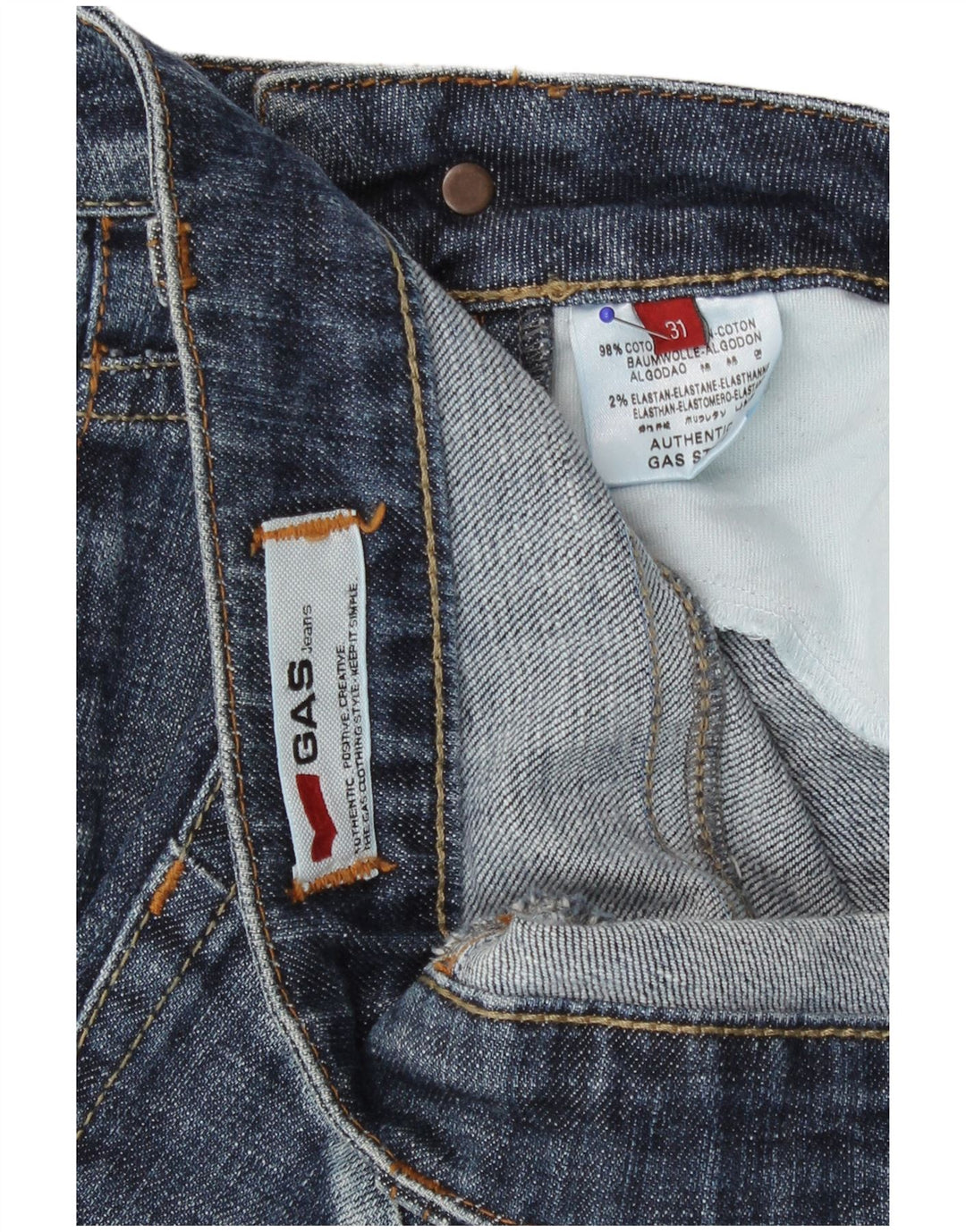 Gas Dame Slim Jeans W31 L29 Blå Bomuld