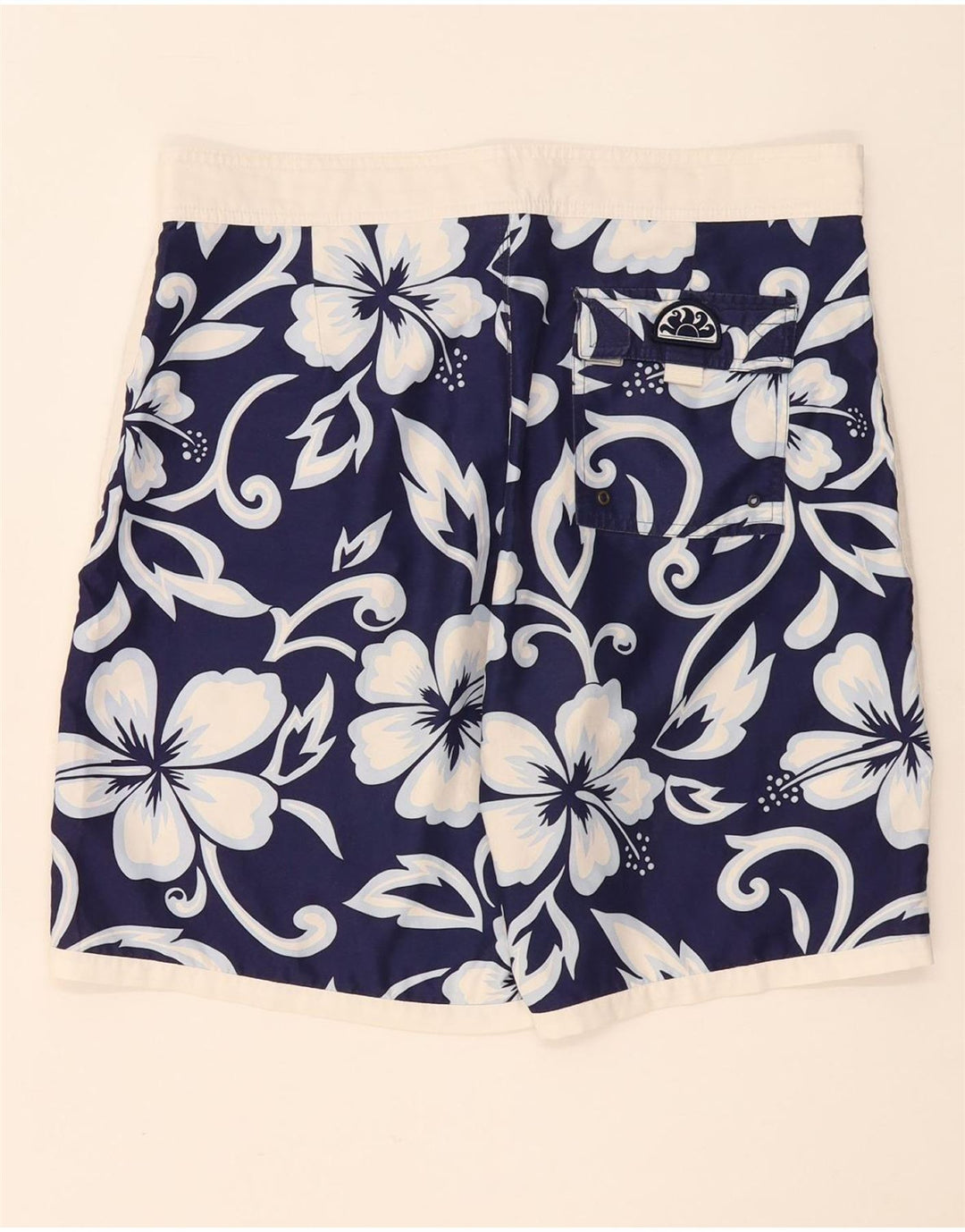 Sundek Herre badeshorts Large Navy Blue Floral Polyester