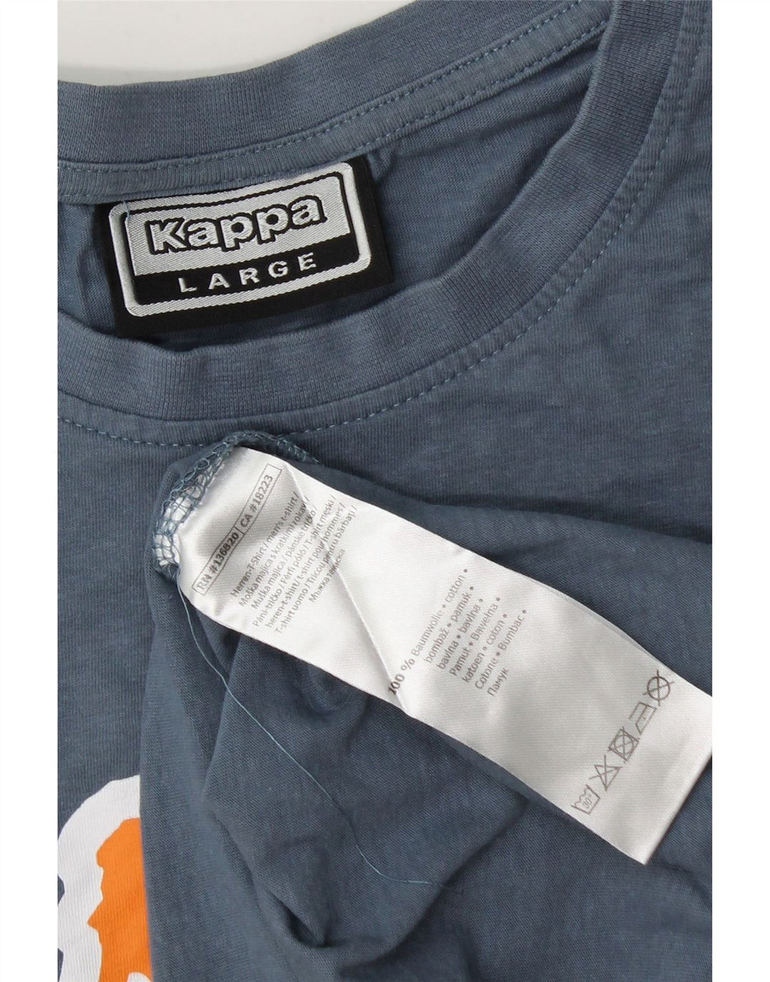 Kappa Herre Grafisk T-Shirt Top Stor Blå Bomuld