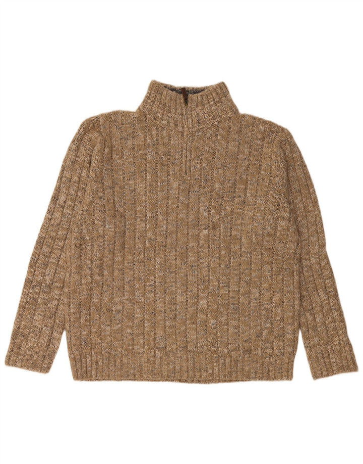 Marks & Spencer Herre Zip Neck Sweater XL Beige Flecked Acryl