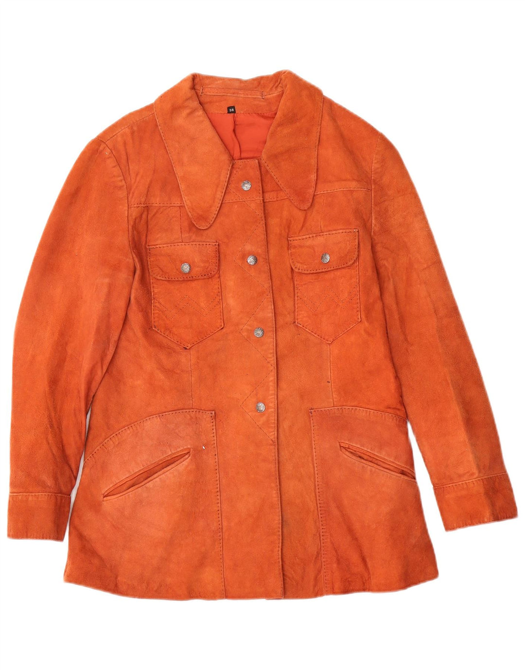 Vintage dame ruskindsjakke IT 38 XS Orange