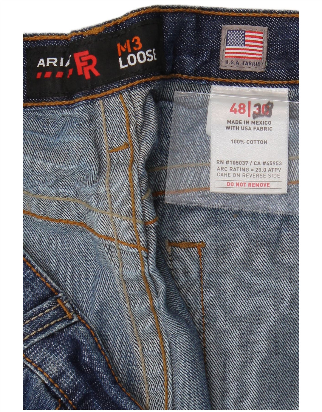 ARIAT Herre M3 Løse jeans W48 L30 Blå Bomuld