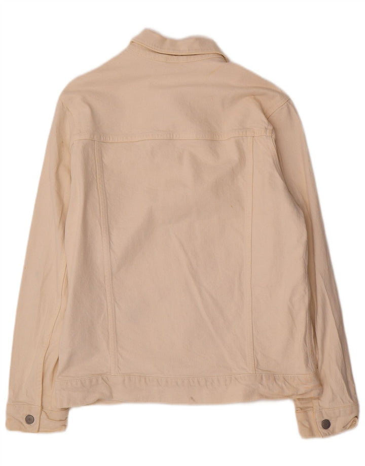 Zara Herre Denim Jacket UK 38 Medium Beige Lyocell