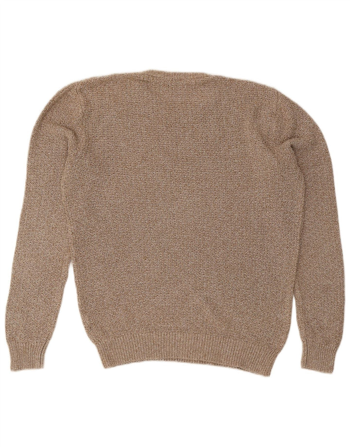 Zara Herre Crew Neck Jumper Sweater Medium Beige Flecked
