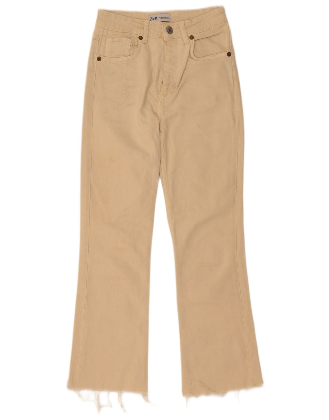 Zara Dame Bootcut Jeans EU 34 2XS W24 L27 Beige