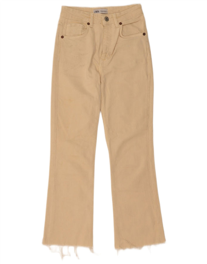 Zara Dame Bootcut Jeans EU 34 2XS W24 L27 Beige