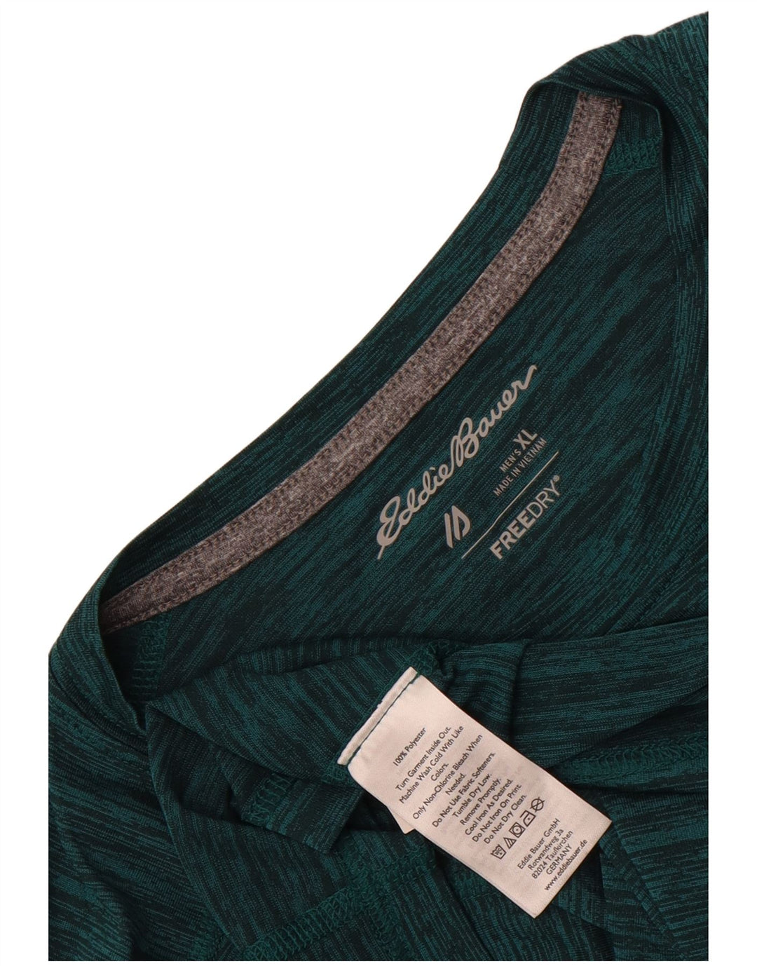 Eddie Bauer Herre Top Langærmet XL Grøn Flecked Polyester