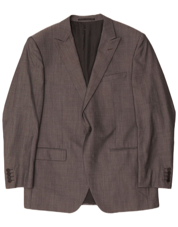 Marks & Spencer Herre Autograph 1 Knap Blazer Jakke UK 42 Stor Grå Uld