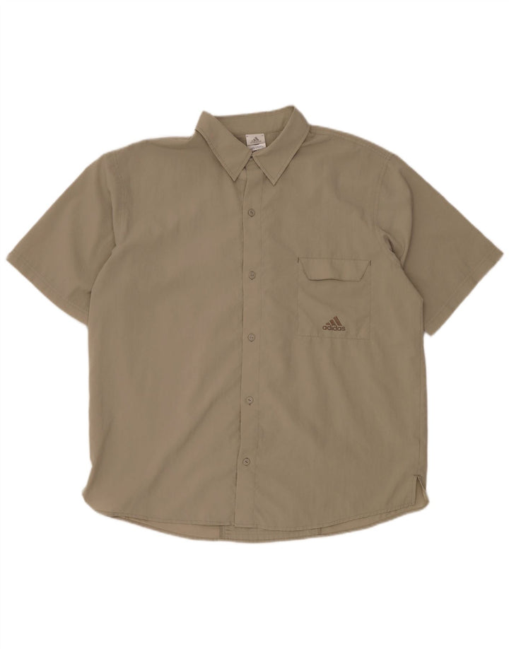 ADIDAS Kortærmet Herreskjorte UK 46/48 XL Beige Polyester