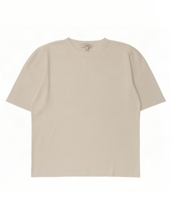 Marks & Spencer T-shirt top til kvinder DK 14 Stor hvid viskose