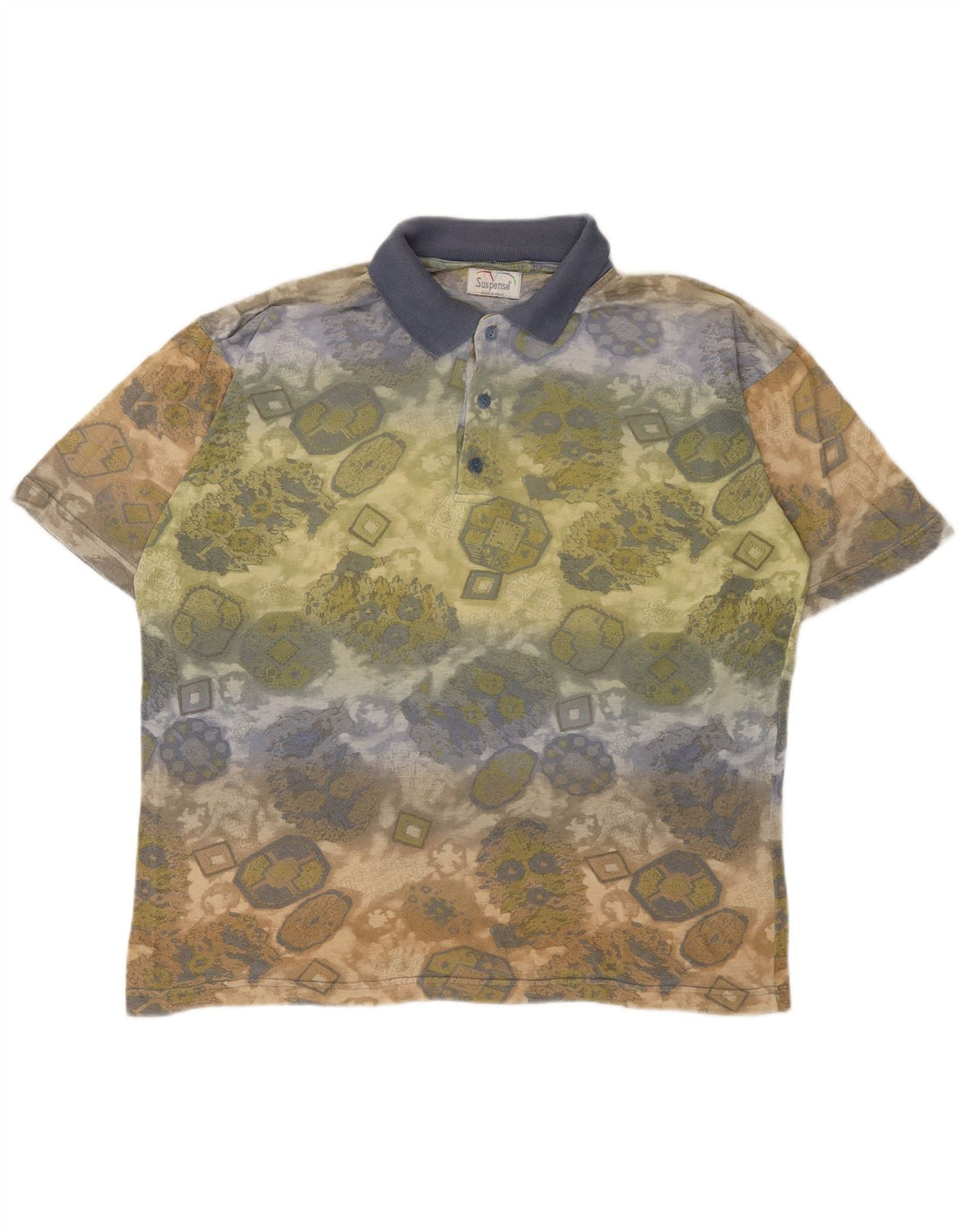 Suspense herre poloshirt stor flerfarvet geometrisk