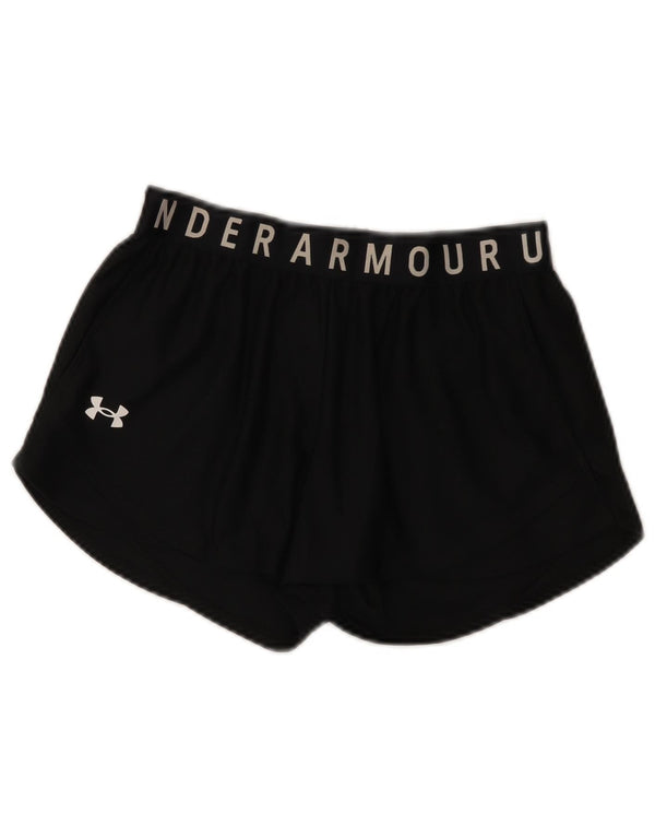 Under Armour Womens Heat Gear grafiske sportsshorts UK 6 XS sort polyester