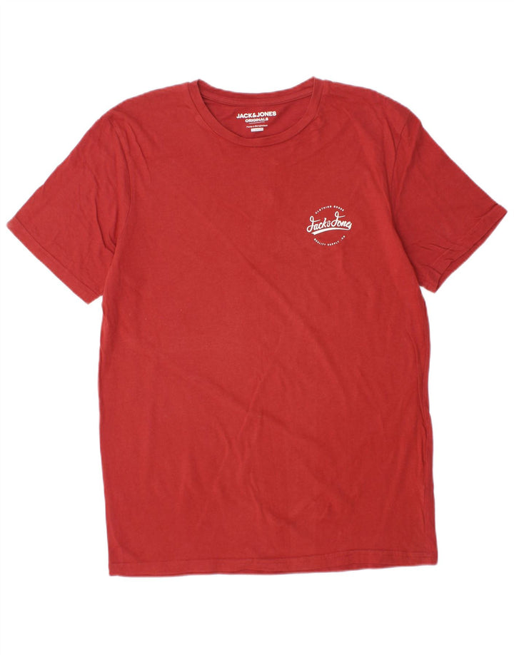 JACK & JONES Herre Regular Fit T-Shirt Top Stor Rød Bomuld